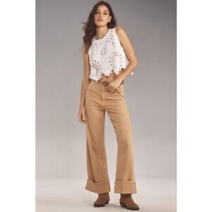 NWT Joe's Jeans Cuffed High-Rise Tan Wide-Leg Jeans - 26 waist
